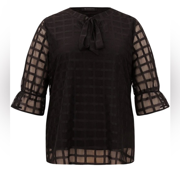 BloomChic Plus Size XL Black Tie Front Boxy Blouse us14-16 - Picture 8 of 8